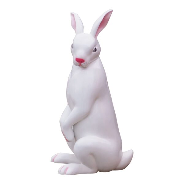 FRP Fiberglass Rabbit Sculpture–Modern Art Decor for Gardens Parks  And Public Spaces Animal Statue