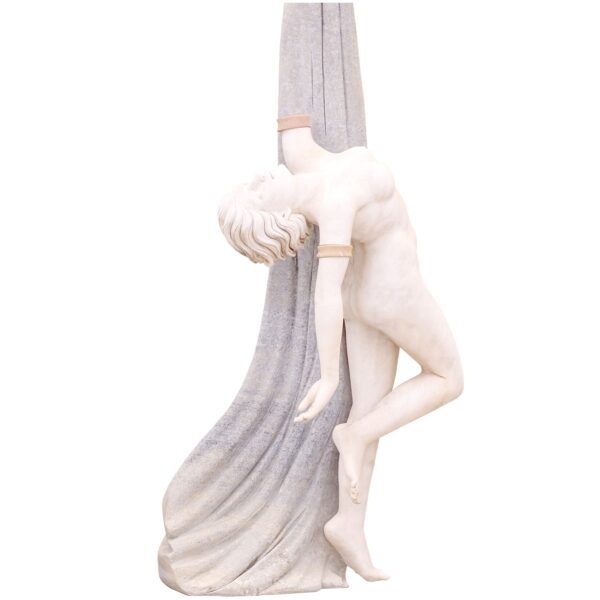 Life-Size Elegant White Marble Statue of A Dancing Girl in Graceful Motion Home Decoration Female Sculpture Human Statue
