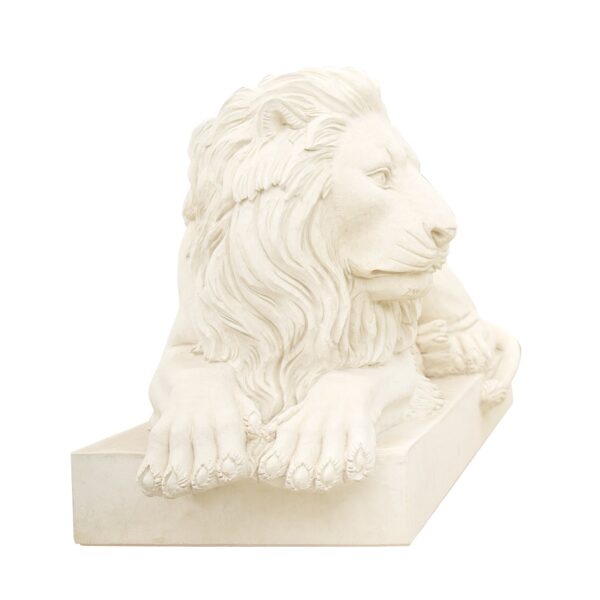 Majestic Hand-Carved Reclining Lion Stone Sculptures for Outdoor Decoration Marble Lions Animal Statues